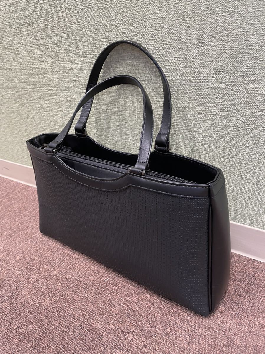 ハンドバッグ 印傳屋 印伝 レザーバッグ 黒漆×黒 黒×黒 N 美