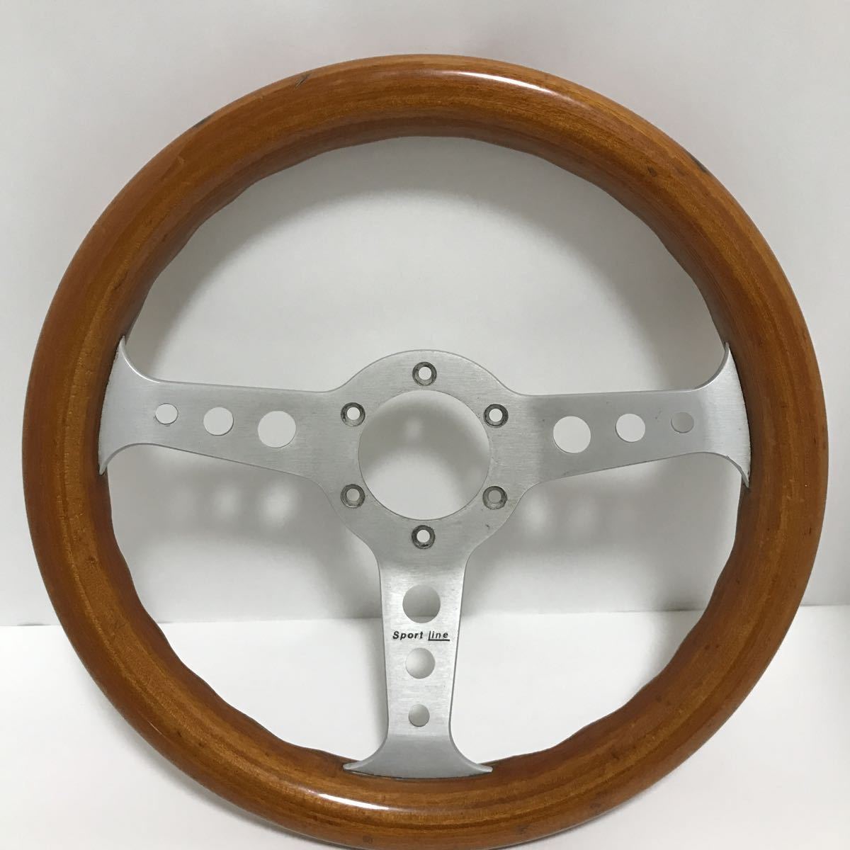 スポーツライン　ハンドル ステアリング ハンドル 当時物 ウッド 旧車 sport line スポーツライン ウッドハンドル 34㎝ 当時もの 旧車