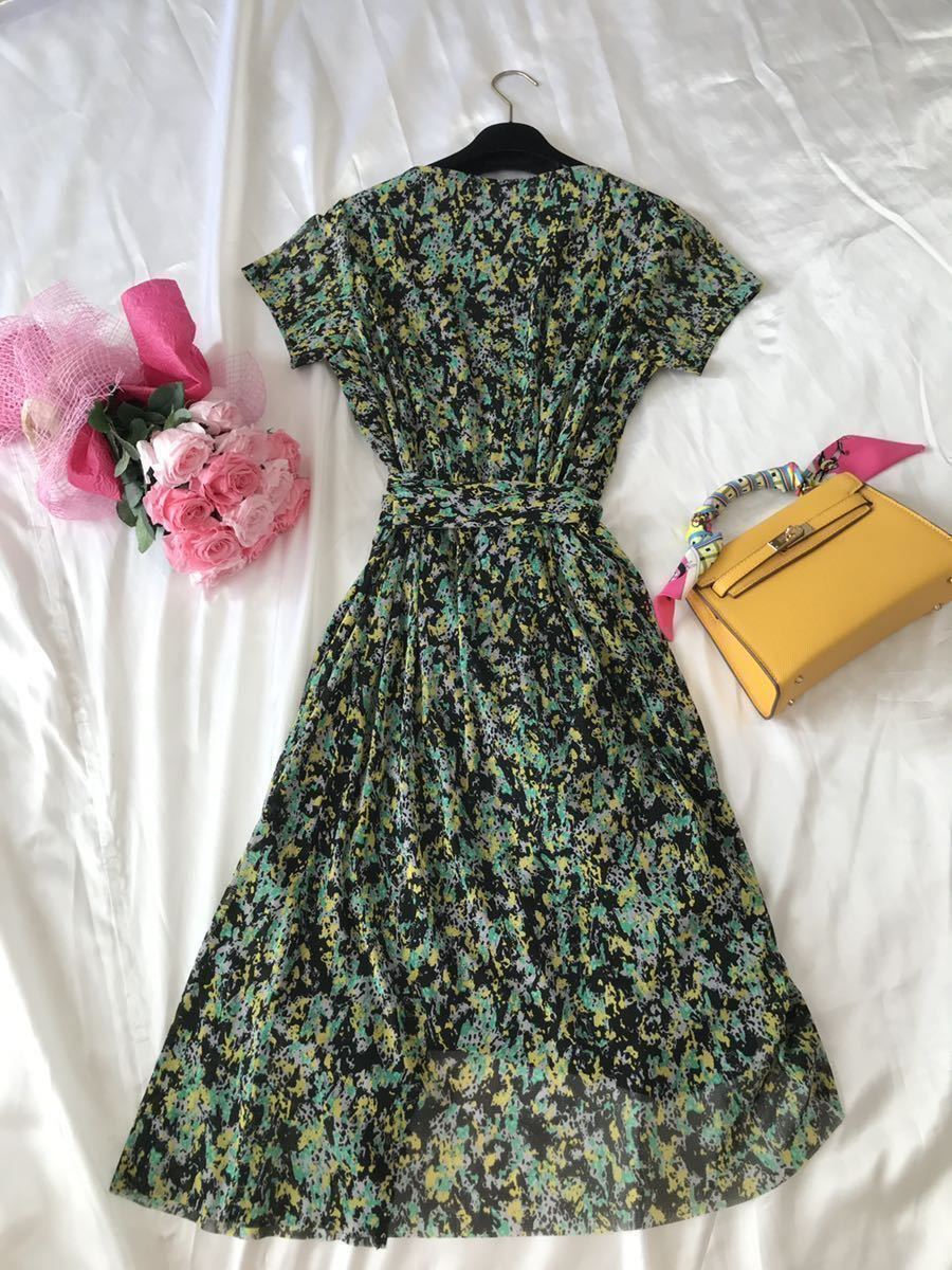 モガ Moga大人のモダン柄 ウエストリボン スタイル美人クールカッコイイ サマーカシュクールワンピース Mサイズ 売買されたオークション情報 Yahooの商品情報をアーカイブ公開 オークファン Aucfan Com