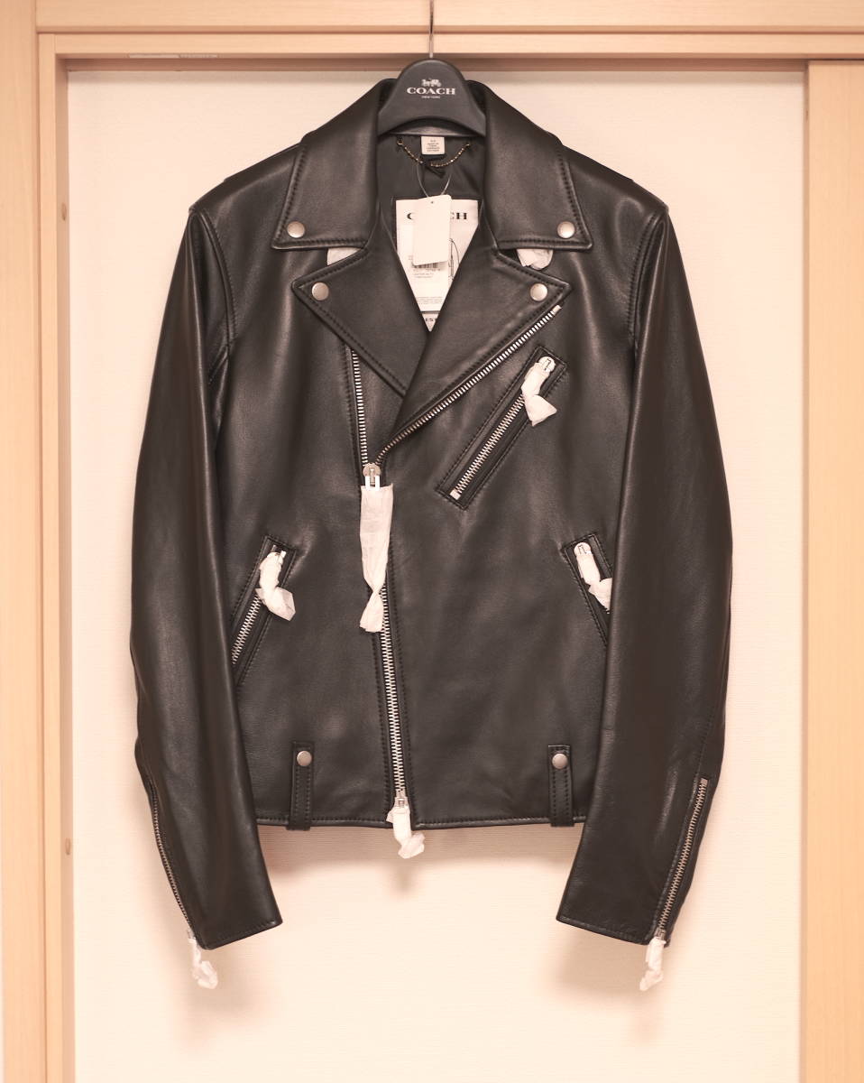 【新品】COACH コーチ_Leather Moto Jacket レザー モト ジャケット_メンズ/44サイズ COACH MOTO コーチ ダブルライダースジャケット&frasl;48&frasl;レザー&frasl;BLK&frasl;ICON JACKET&frasl;レザージャケット・ブルゾン&frasl;M 通販