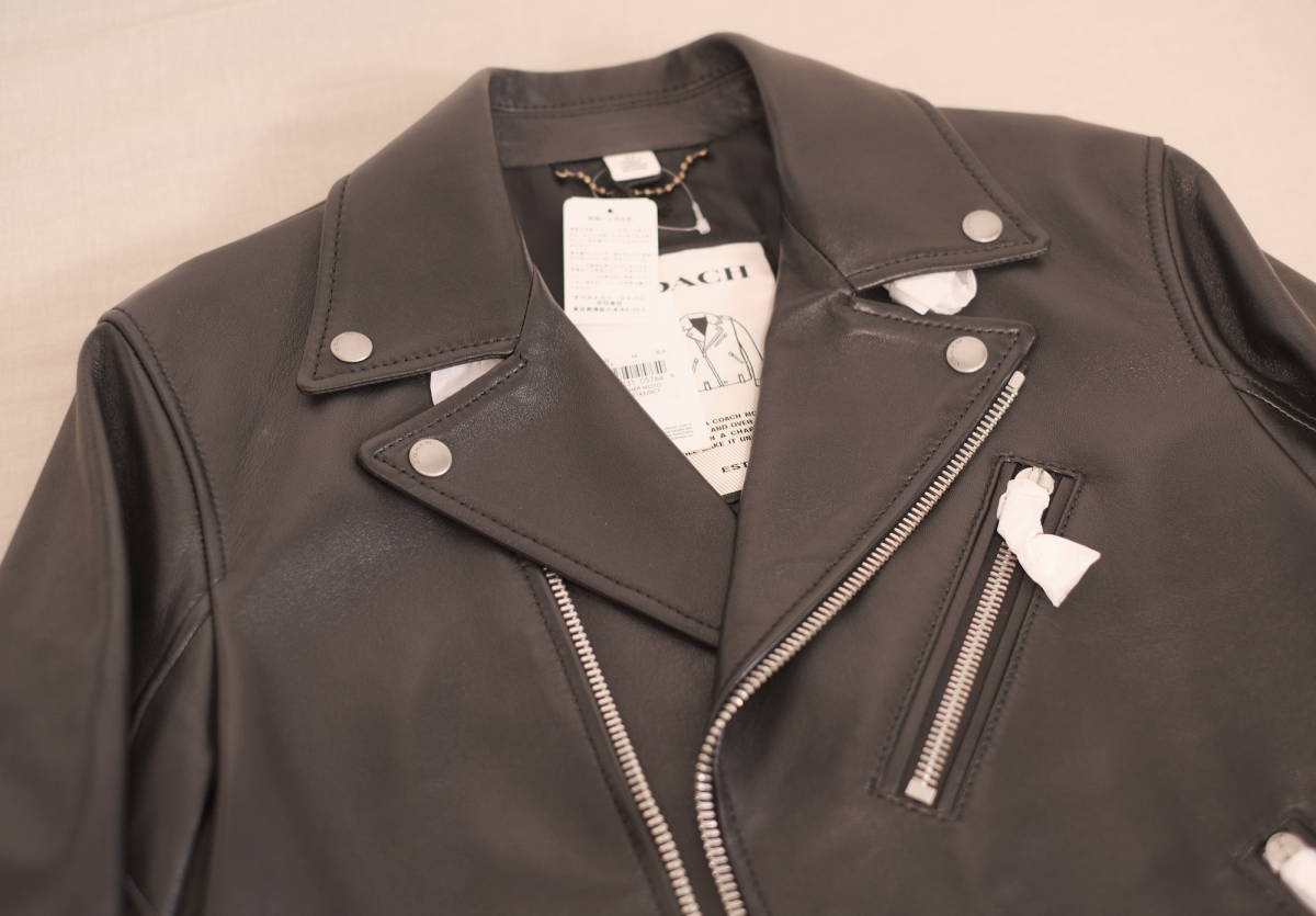 【新品】COACH コーチ_Leather Moto Jacket レザー モト ジャケット_メンズ/44サイズ COACH MOTO コーチ ダブルライダースジャケット&frasl;48&frasl;レザー&frasl;BLK&frasl;ICON JACKET&frasl;レザージャケット・ブルゾン&frasl;M 通販