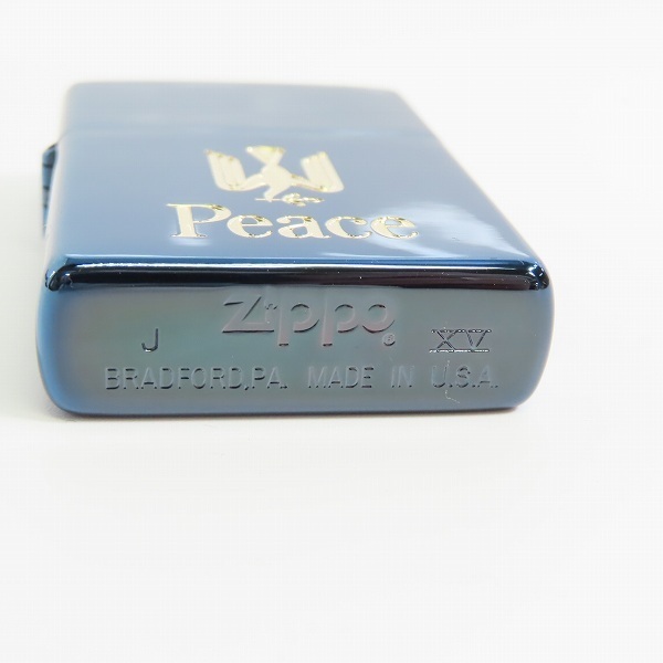 ZIPPO/ジッポー Peace/ピース ブルーチタンコーティング 1999年製 /LPL