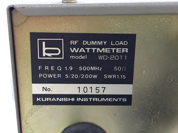 KURANISHI クラニシ WD-2011 RF DUMMY LOAD WATTMETAR パワー計 ワット