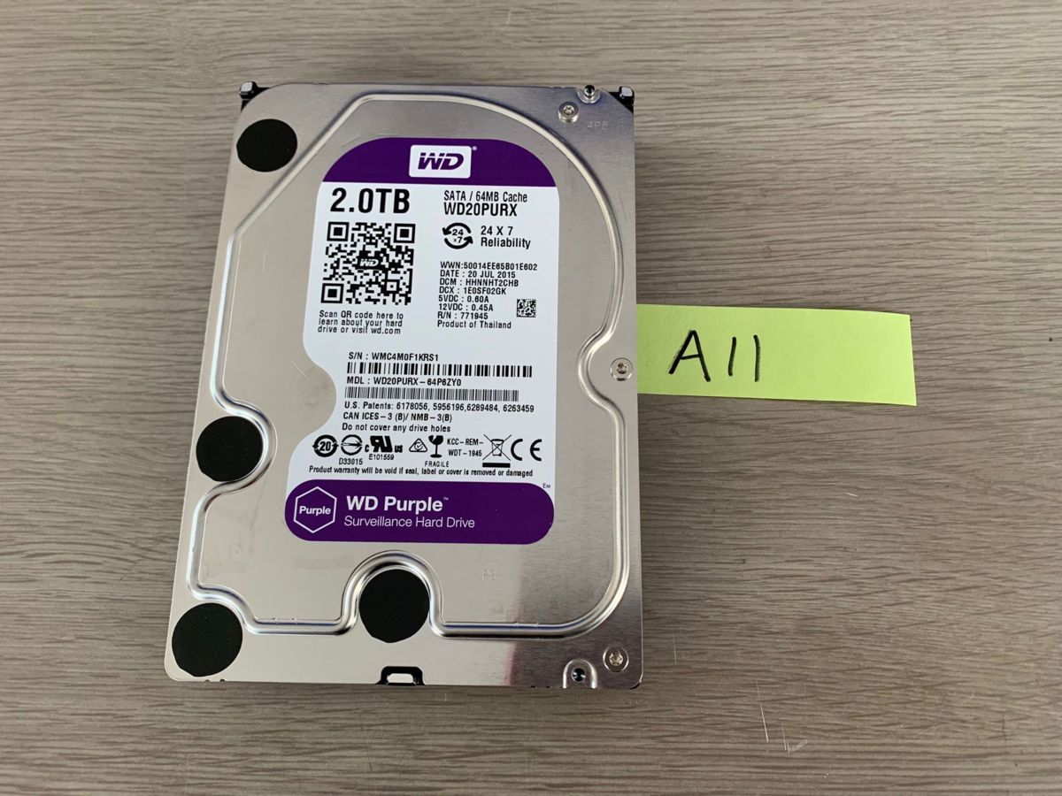 Purple - 2TB WD Hard Western Digital Drive Surveillance WD20PURX 
