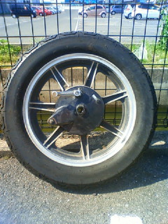 XS250(4A8)リアホイール16インチSR400流用大八車GX400GX400SR500