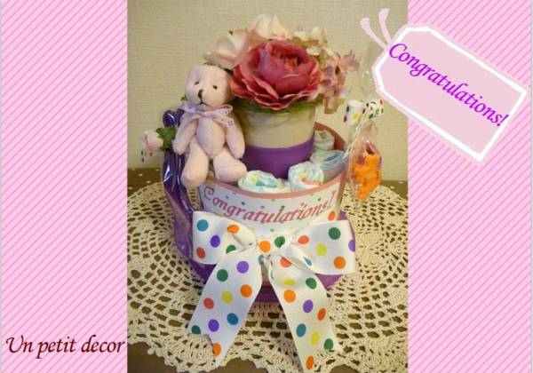 ★おむつケーキ★出産祝い★ピンク★オムツケーキ★セレブ★_1