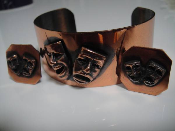 ５０ｓ～希少 ヴィテージ★ツーフェイス バングル★ハーレクイン_2