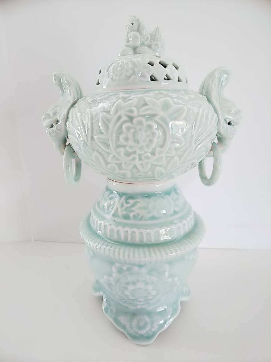 2026年最新Yahoo!オークション -青磁獅子香炉(陶芸)の中古品 Yahoo