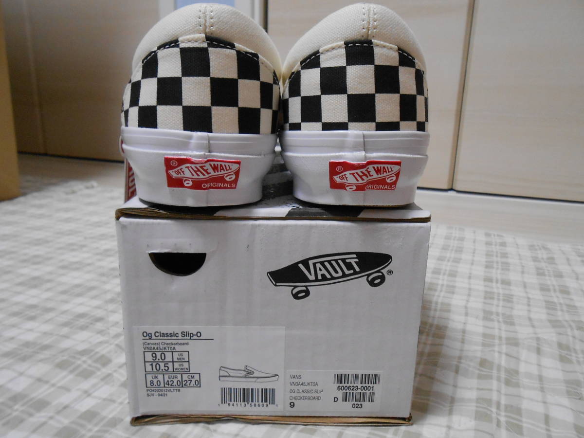 新品！限定！Vans Vault バンズボルト スリッポン 白x黒 チェッカー 9 