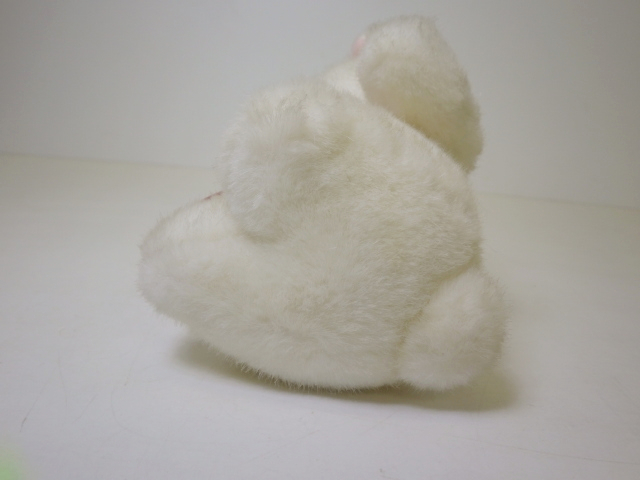 ☆昭和レトロ 吉徳? ネコのぬいぐるみ 白猫 小さめ リボン 可愛い 当時