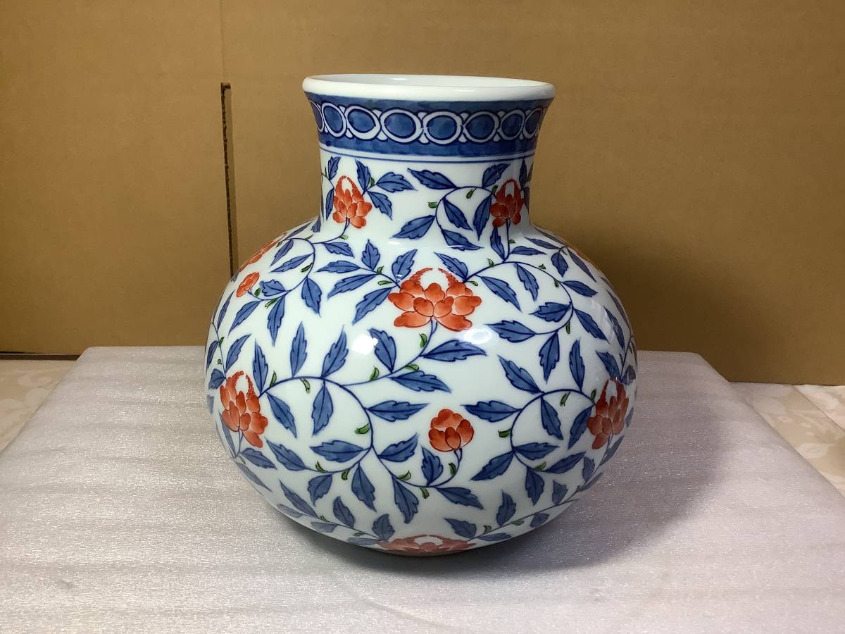 有田焼 源右衛門／染錦花唐草 花瓶／中古 有田焼 2026年最新Yahoo