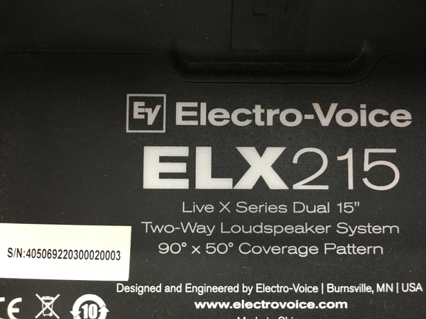 引取限定】EV Electro-Voice ELX215 フルレンジ スピーカー ペア 2Way