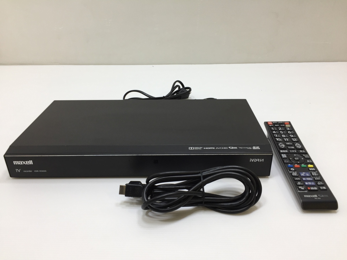 maxell マクセル ハードディスクレコーダー VDR-R3000 HDD内蔵レコーダー HDD容量 1TB 2番組同時録画 2013年製 90008my