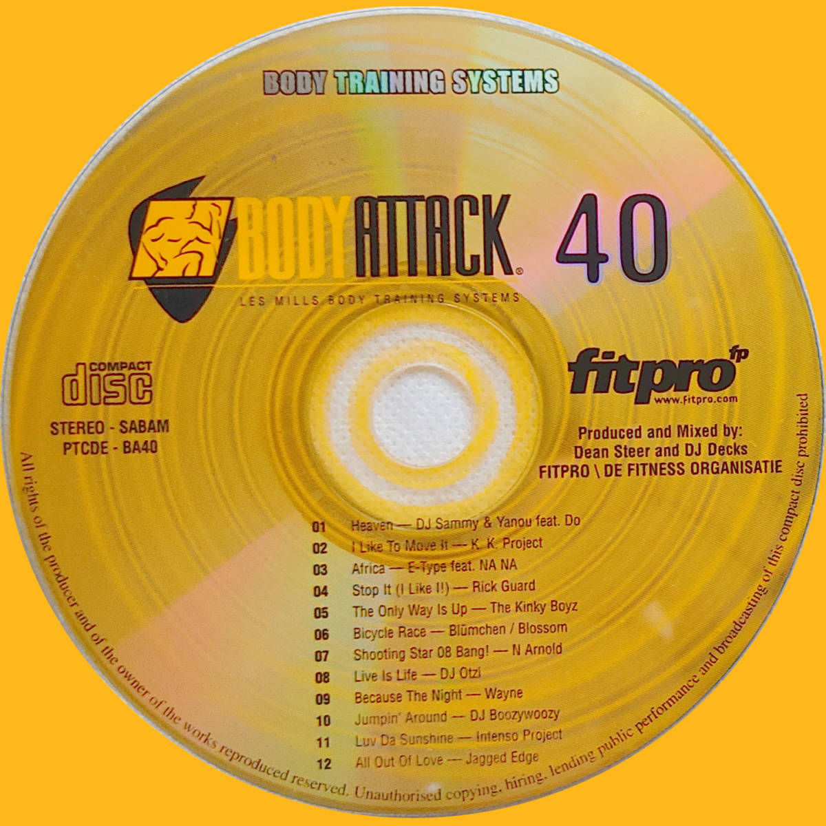 ボディアタック 40 CD LESMILLS BODYATTACK レスミルズ レズミルズ