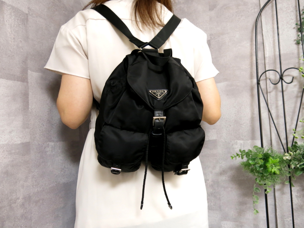 ○超美品○PRADA プラダ○ポコノ ナイロン カーフ レザー 本革○W 