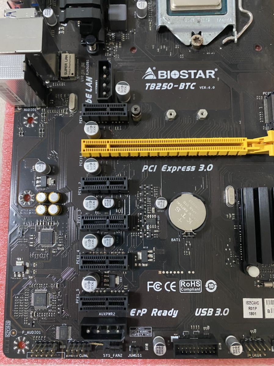 マイニング マザー BIOSTAR TB250 BTC CPU，メモリ付 リグ ビットコイン 仮想通貨 採掘