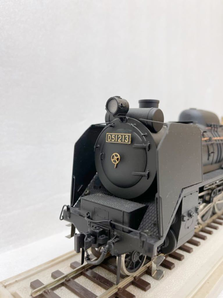 当時物 D51 蒸気機関車 鉄道模型 金属製 アクリルケース D51213 1/42サイズ
