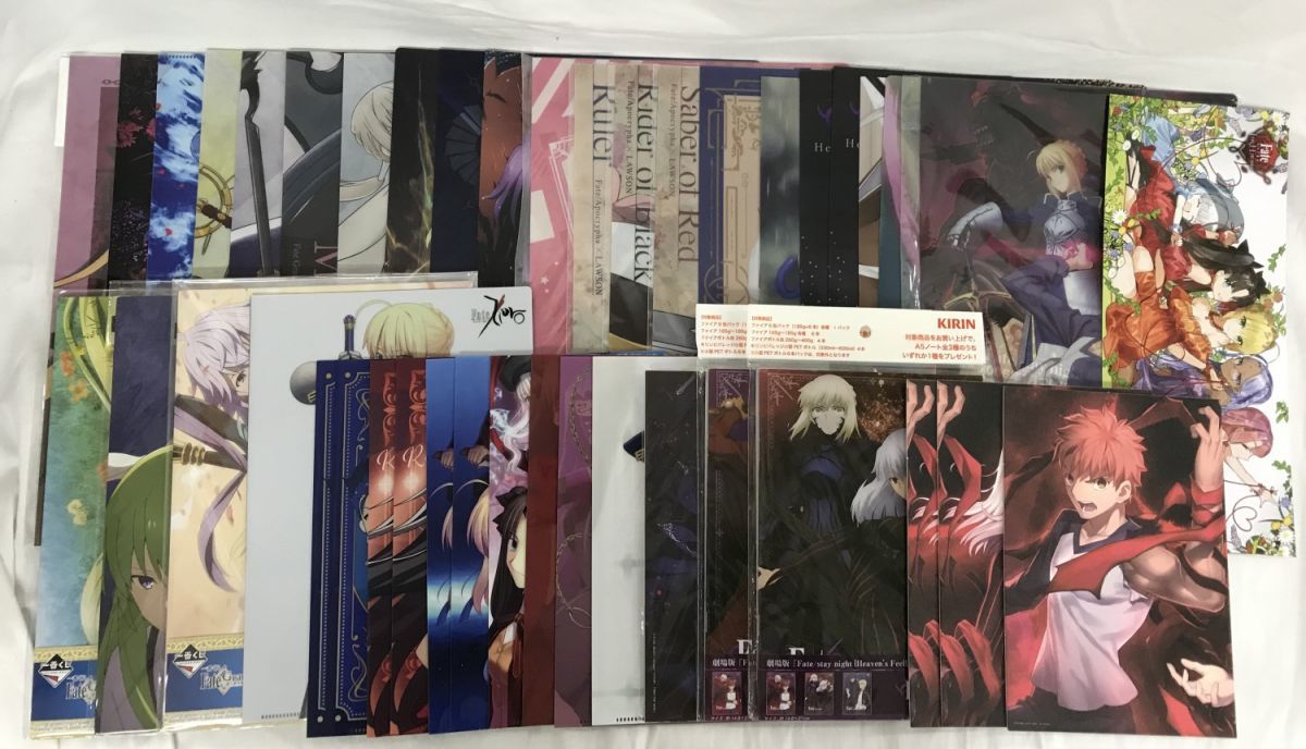 C02】グッズ　Fateシリーズ　FGO　クリアファイル　他まとめ売りセット　セイバー　ギルガメッシュ　マーリン　ライダー他