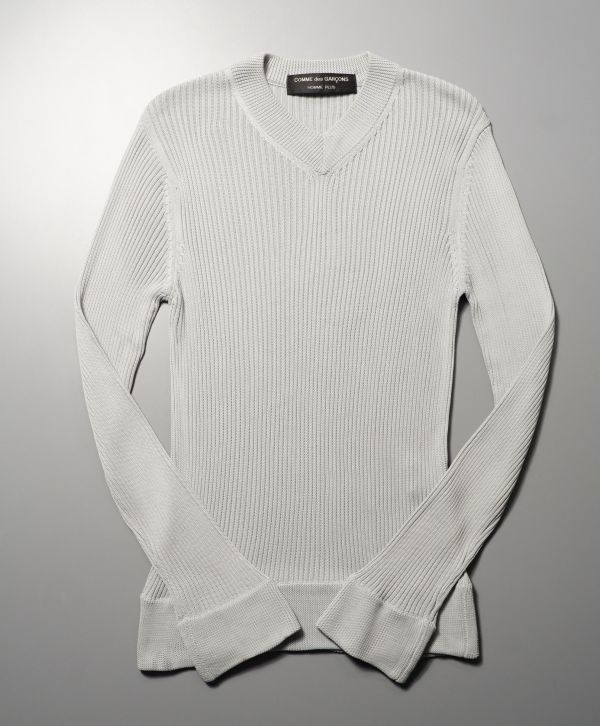 TD0214◎90’s*コムデギャルソン オム/COMME des GARCONS HOMME*AD1997/リブニット Vネック 長袖 セーター*グレー系