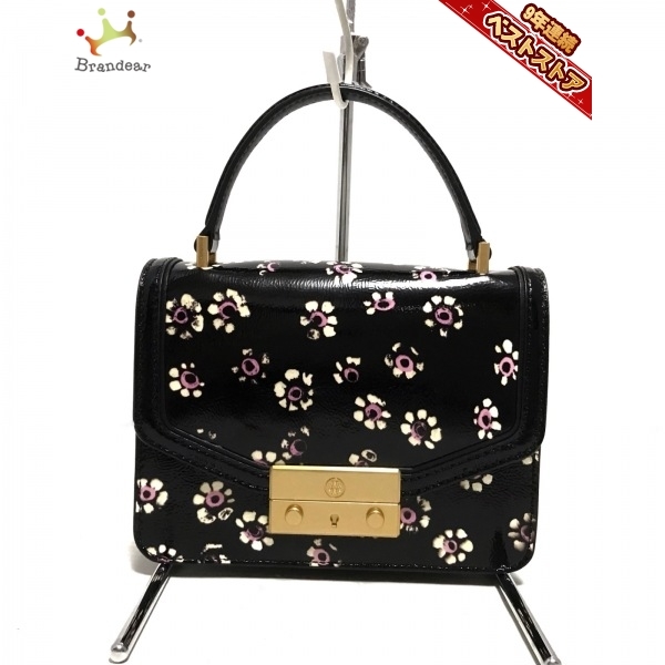 Tory Burch　トリーバーチ　クラッチバッグ 未使用品 トリーバーチ TORY BURCH ハンドバッグ エナメル（レザー）×レザー 黒