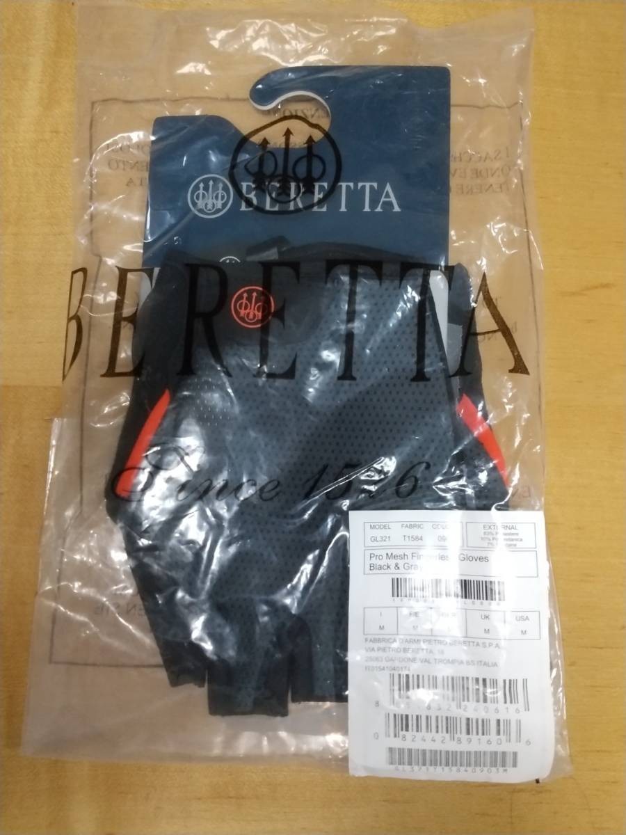 □クレー射撃/猟銃□ ベレッタ（Beretta）□射撃グローブ（半指タイプ