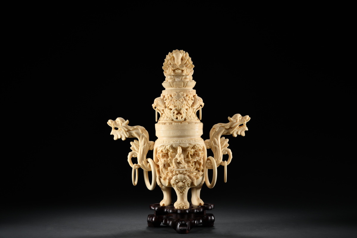 唐銅四方風炉 双虎鏡 極細工 archaic vessel 名品ギャラリー ◇鶴鳴堂