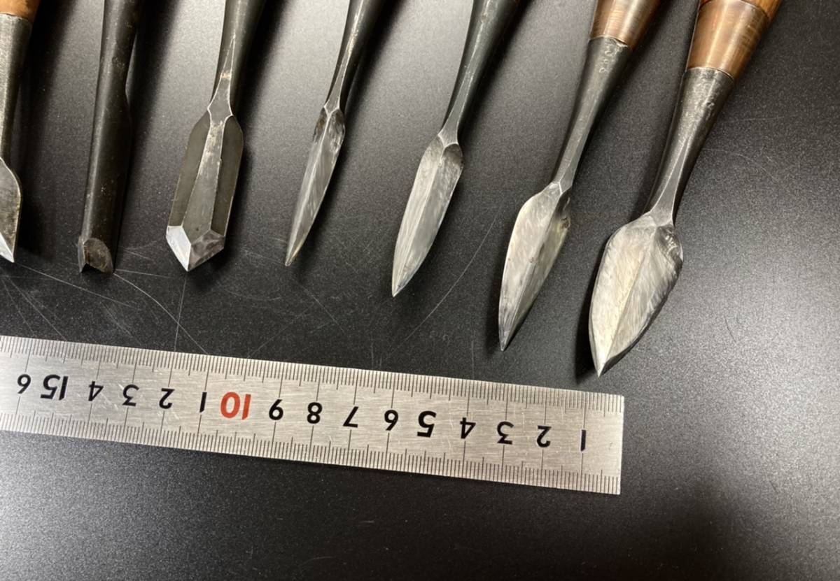 【兎】本職用！鑿　彫刻鑿　10本　助春　在銘（職人彫刻刀丸鑿匠宮大工DIY/棟梁/大工道具/鉋/のみ)_3
