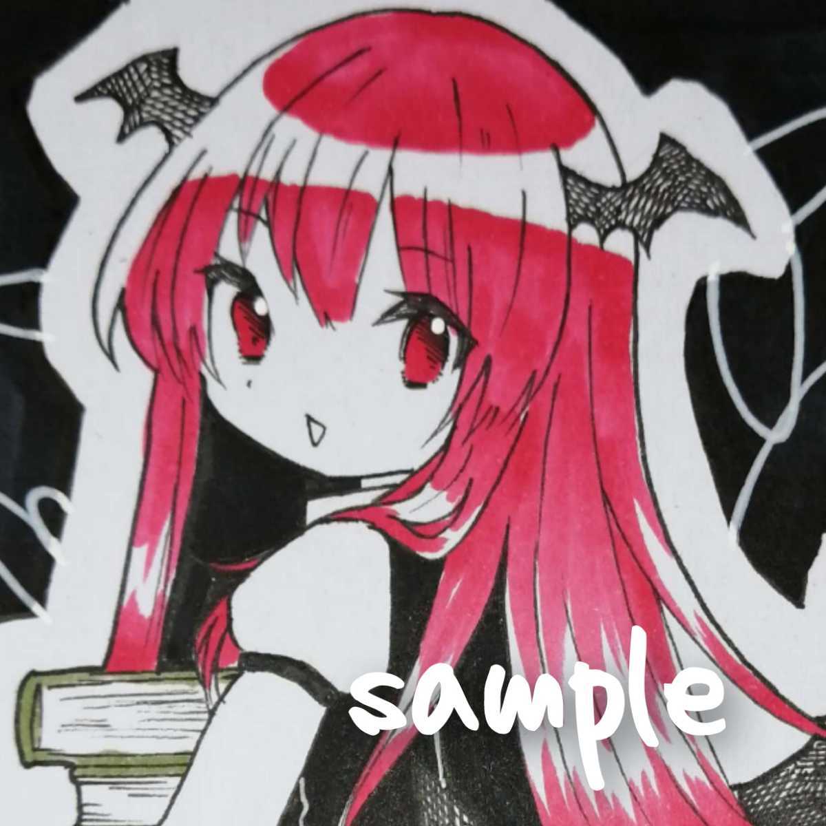 手描き同人イラスト 色紙 小悪魔 東方project