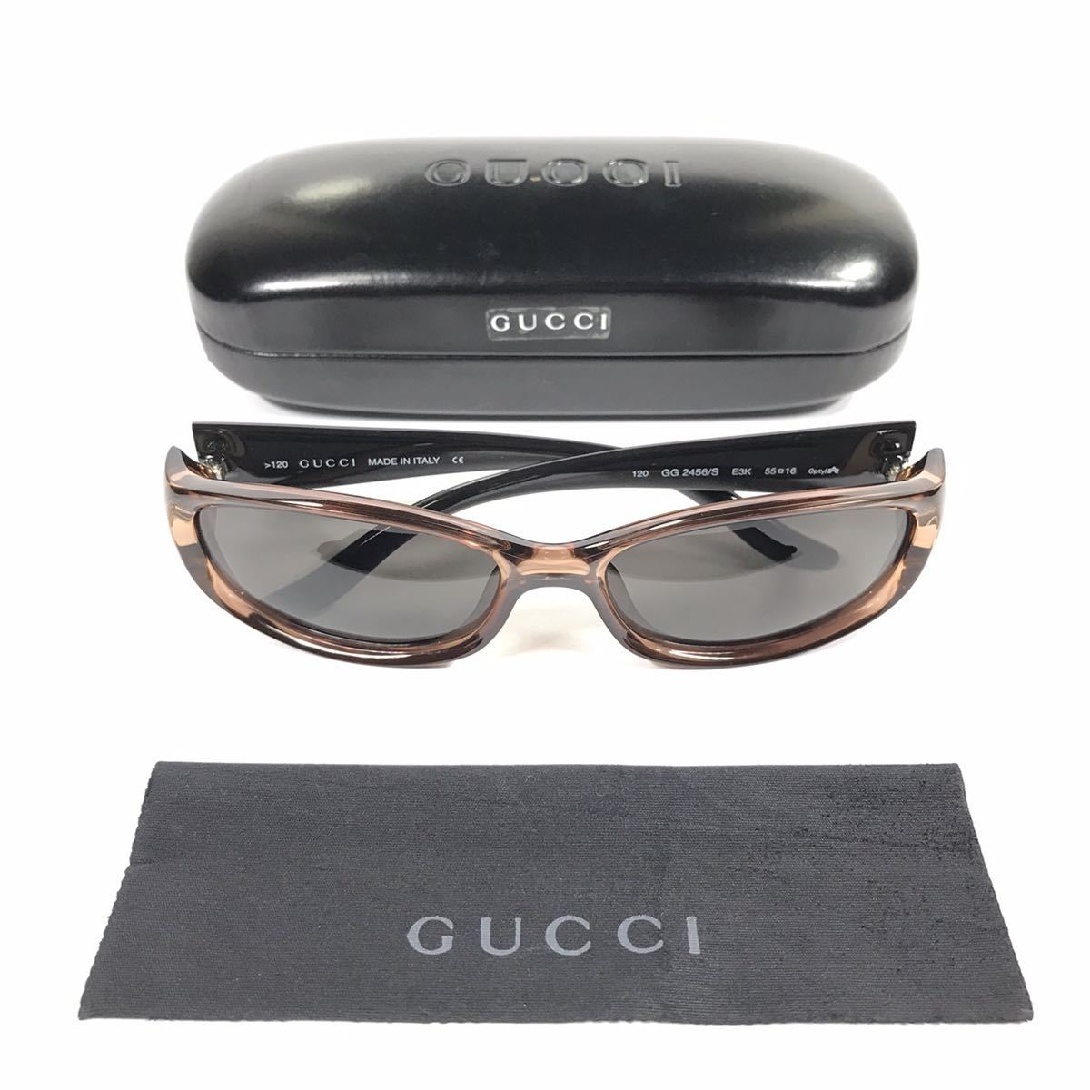サングラス GUCCI グッチ本物 シルバー×ブラック 2688⁄S グレー色系 美