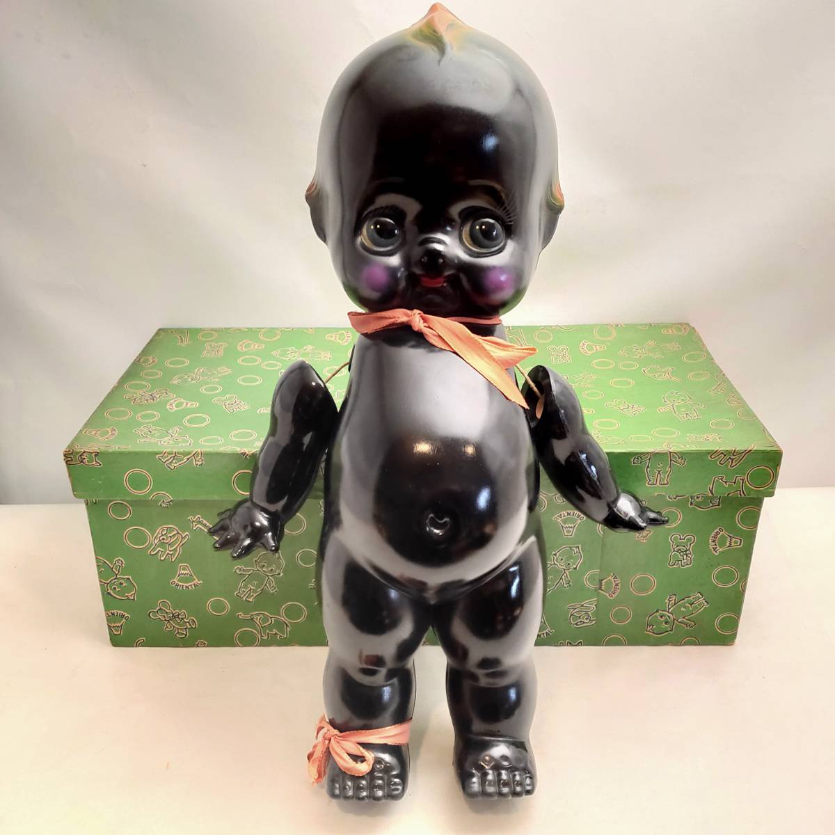 昭和レトロ 黒 キューピー 42cm セルロイド人形 ORIENTAL オリエンタル 