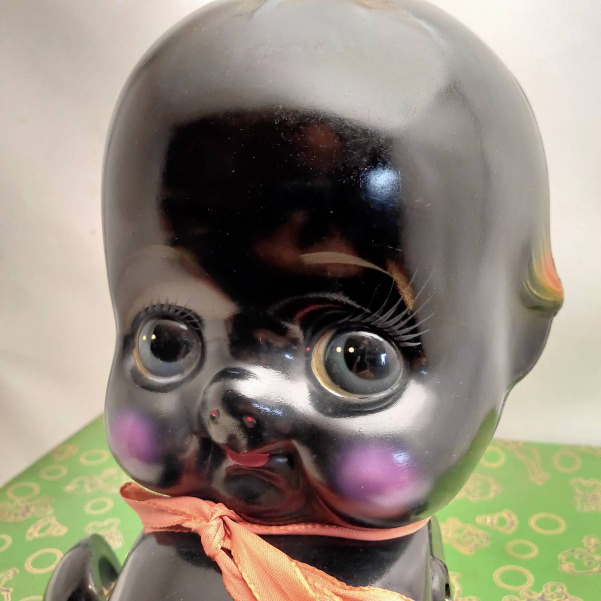 昭和レトロ 黒 キューピー 42cm セルロイド人形 ORIENTAL オリエンタル 