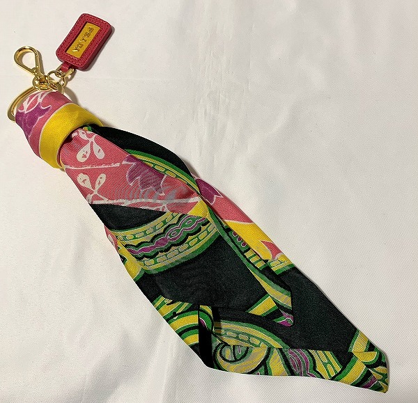 美品！PRADA プラダ スカーフ チャーム 1ARB06 キーホルダー
