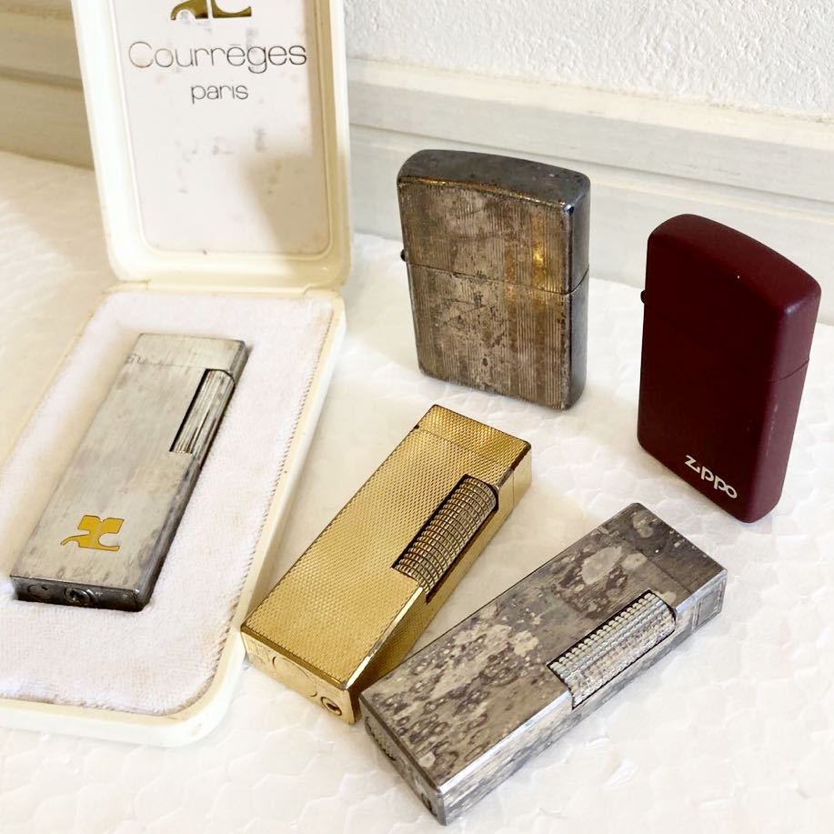ライター5点 ZIPPO オイルライター dunhill クレージュ Brown Kaiser
