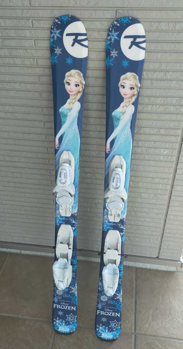 【美品】ロシニョール アナ雪 エルサ 子供用スキー板 110cm ビンディング付 ジュニア キッズ スキー板 110cm ROSSIGNOL ロシニョール FROZEN KID-X