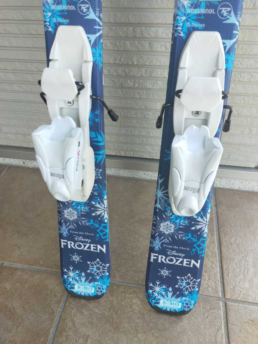 【美品】ロシニョール アナ雪 エルサ 子供用スキー板 110cm ビンディング付 ジュニア キッズ スキー板 110cm ROSSIGNOL ロシニョール FROZEN KID-X