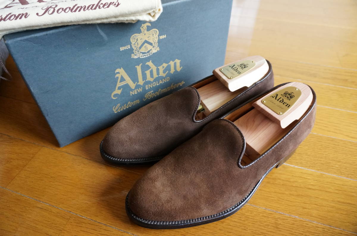 新品/未使用！ ALDEN×SHIPSスエードプレーンオペラシューズ7.5ダーク 