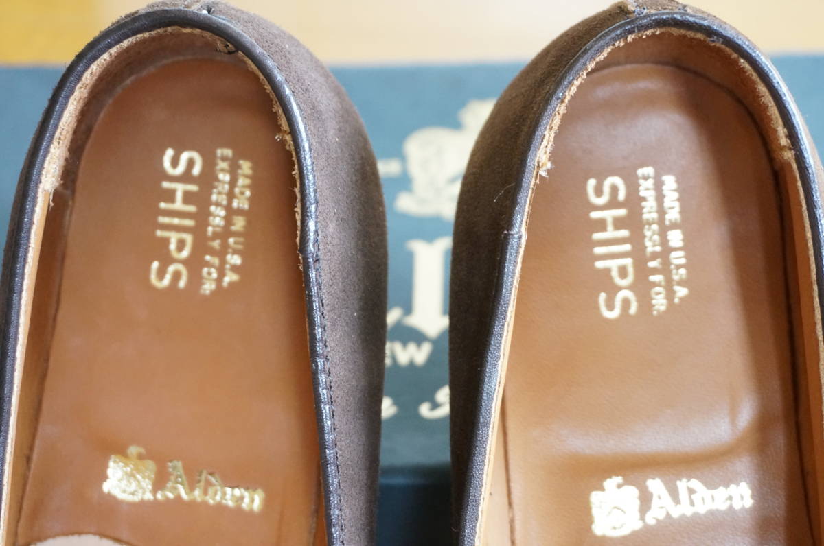 新品/未使用！ ALDEN×SHIPSスエードプレーンオペラシューズ7.5ダーク 