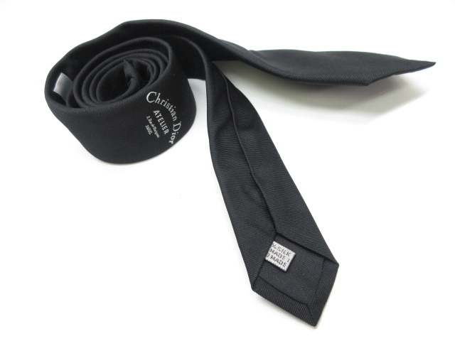 Christian Dior ATELIER ブラック ネクタイ 刺繍 DIOR HOMME