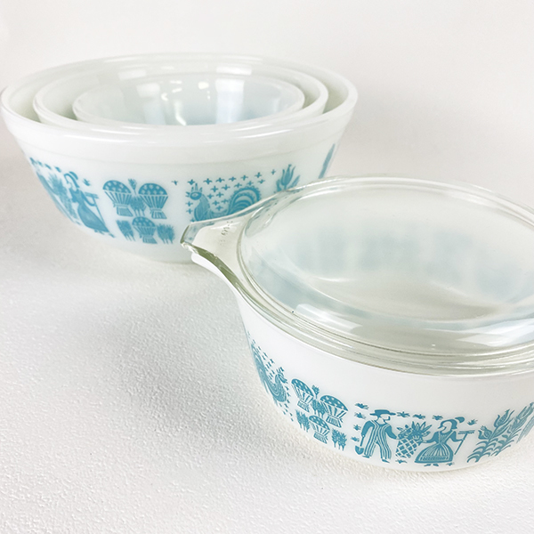 良品 オールド パイレックス PYREX 4点 ラウンド ミキシング ボウル