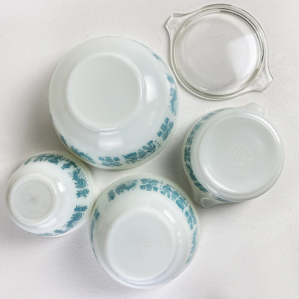良品 オールド パイレックス PYREX 4点 ラウンド ミキシング ボウル