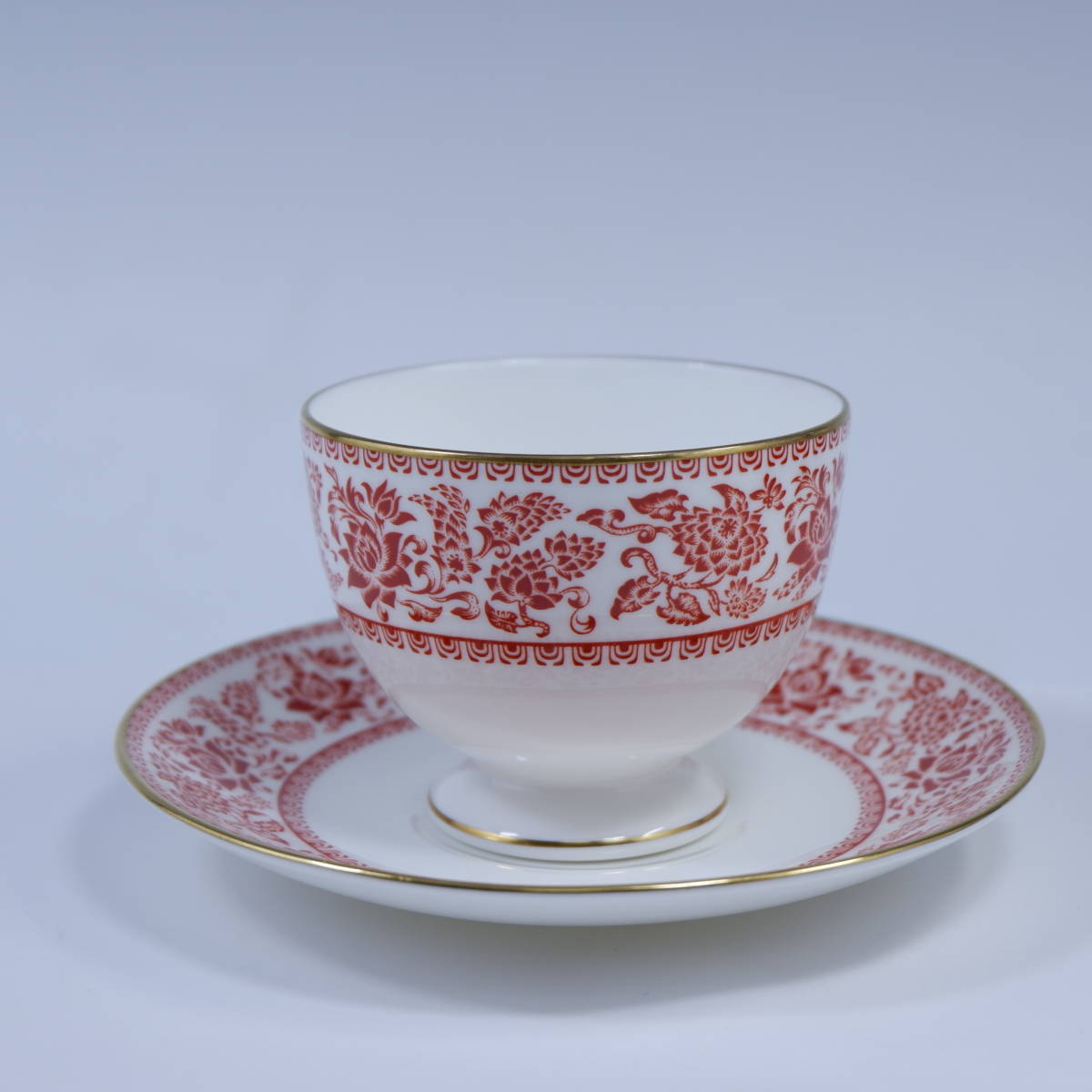 ウェッジウッド レッドダマスク カップ＆ソーサー Wedgwood 黒壺 Red 