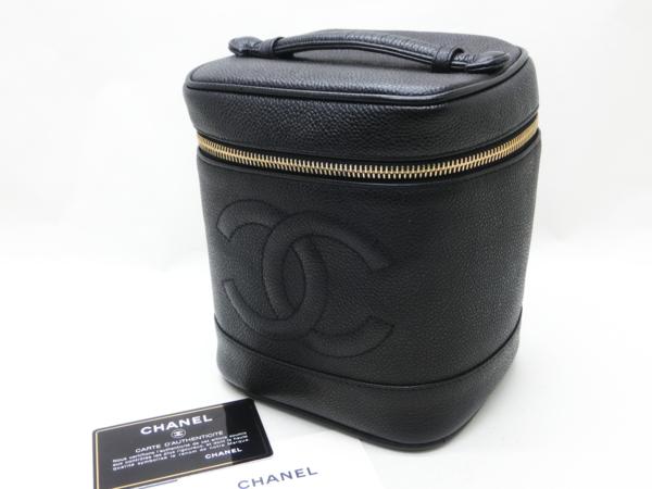 ◆A9334 シャネル デカ ココ キャビア バニティ バッグ 良品 ！
