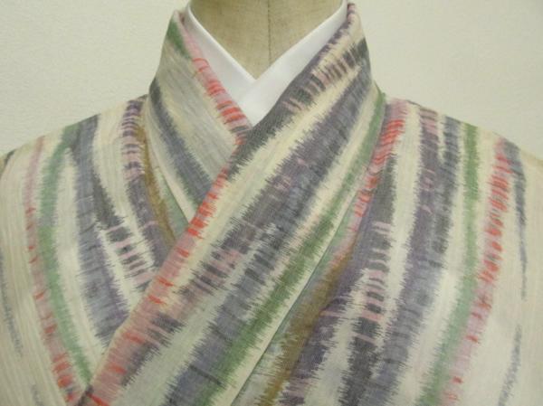 ★着物10★ 1円 麻 縮 水草 単着物 ☆☆