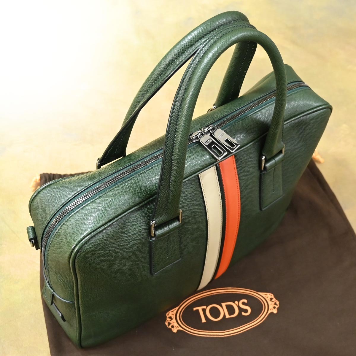 本物 極上品 トッズ 絶盤 ダブルストライプコレクション 2WAYメンズ  