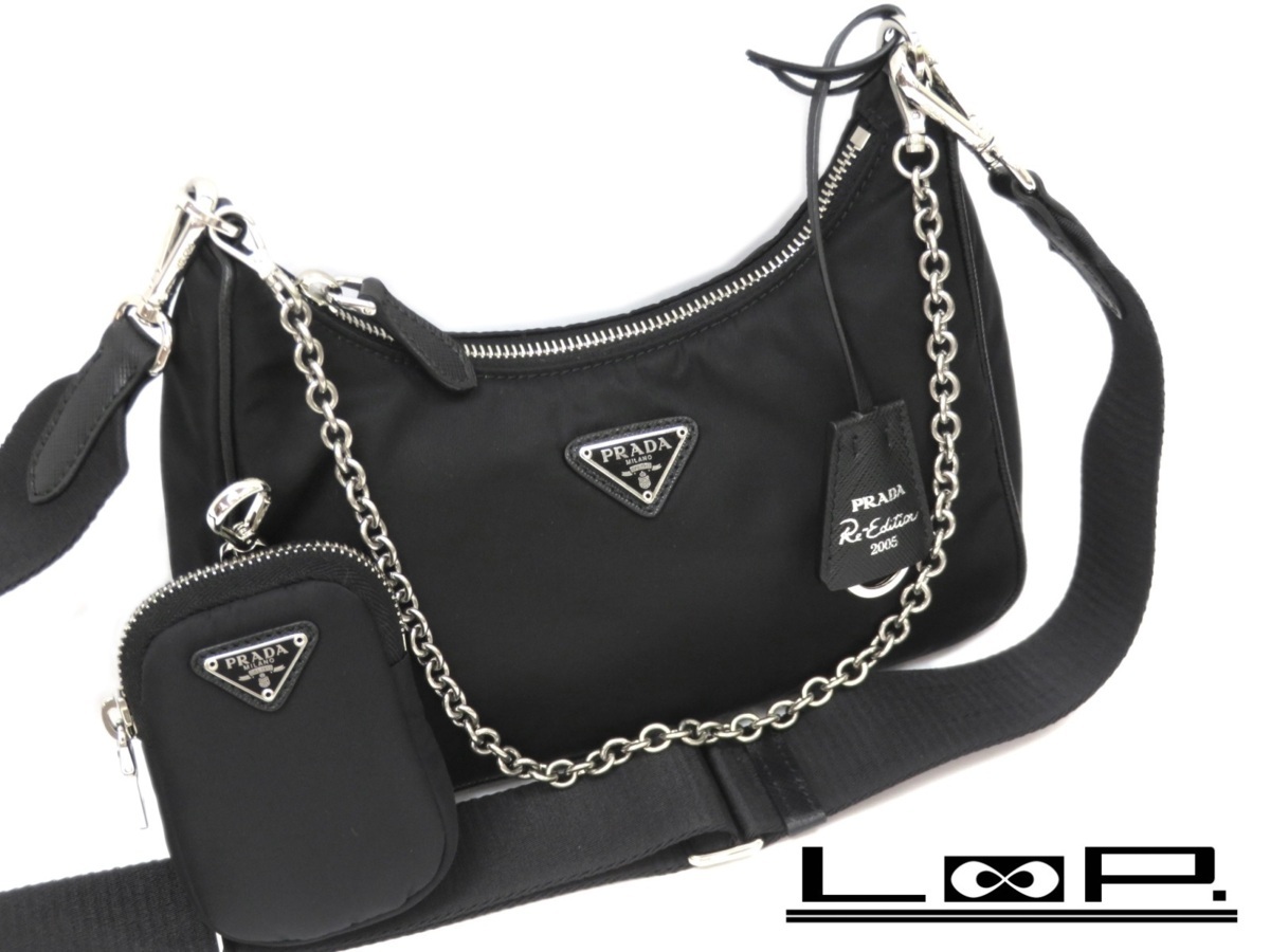 プラダ PRADA PRADAプラダ チェーン ナイロン ショルダーバッグ 1BH026