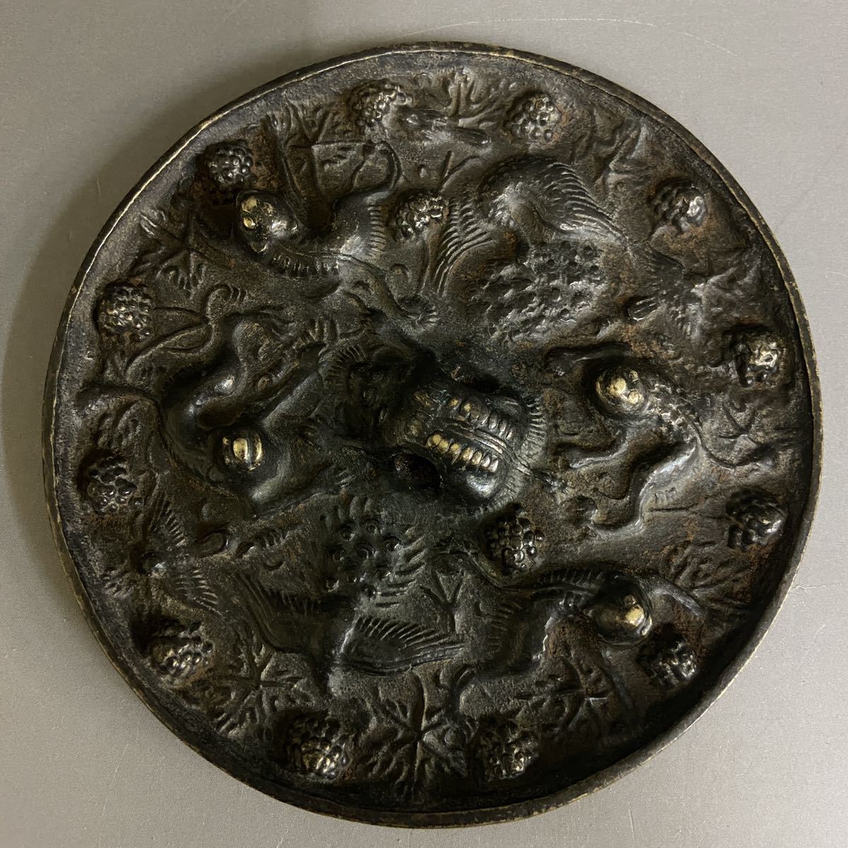 唐時代 海獣葡萄鏡 古鏡 中国古玩 - 銅鏡 唐物 円鏡 神鏡 青銅器