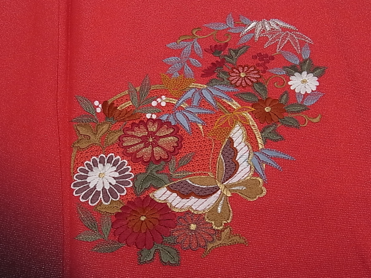 平和屋着物○豪華振袖 スワトウ刺繍 正絹 暈し染め 平和屋着物▽