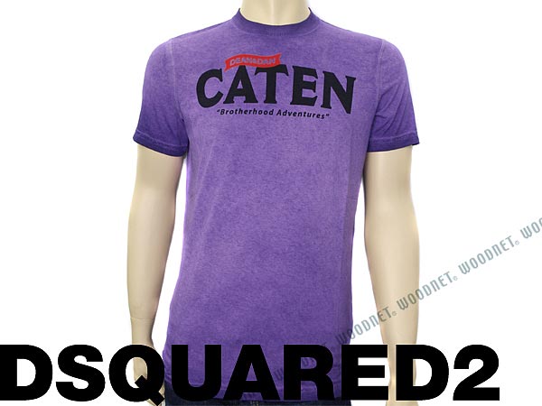 1円～DSQUARED2ディースクエアード半袖Tシャツ紫-Lパープル