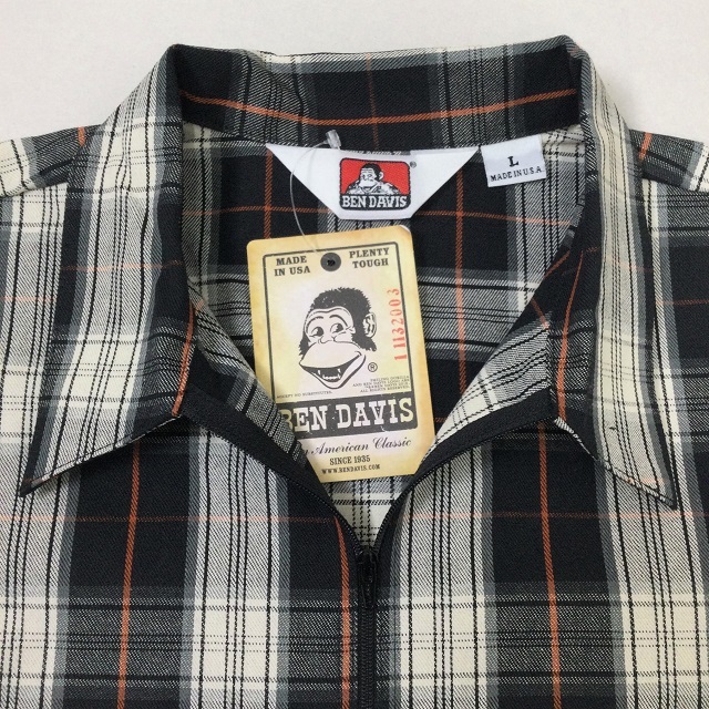 Ben Davis Long Sleeve 1/2 Zip Shirts Plaid ベンデイビス ハーフ ジップ ロングスリーブ シャツ チェック USA サイズ L Sleeve Zip Long New With Store