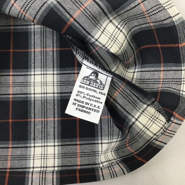 Ben Davis Long Sleeve 1/2 Zip Shirts Plaid ベンデイビス ハーフ ジップ ロングスリーブ シャツ チェック USA サイズ L Sleeve Zip Long New With Store